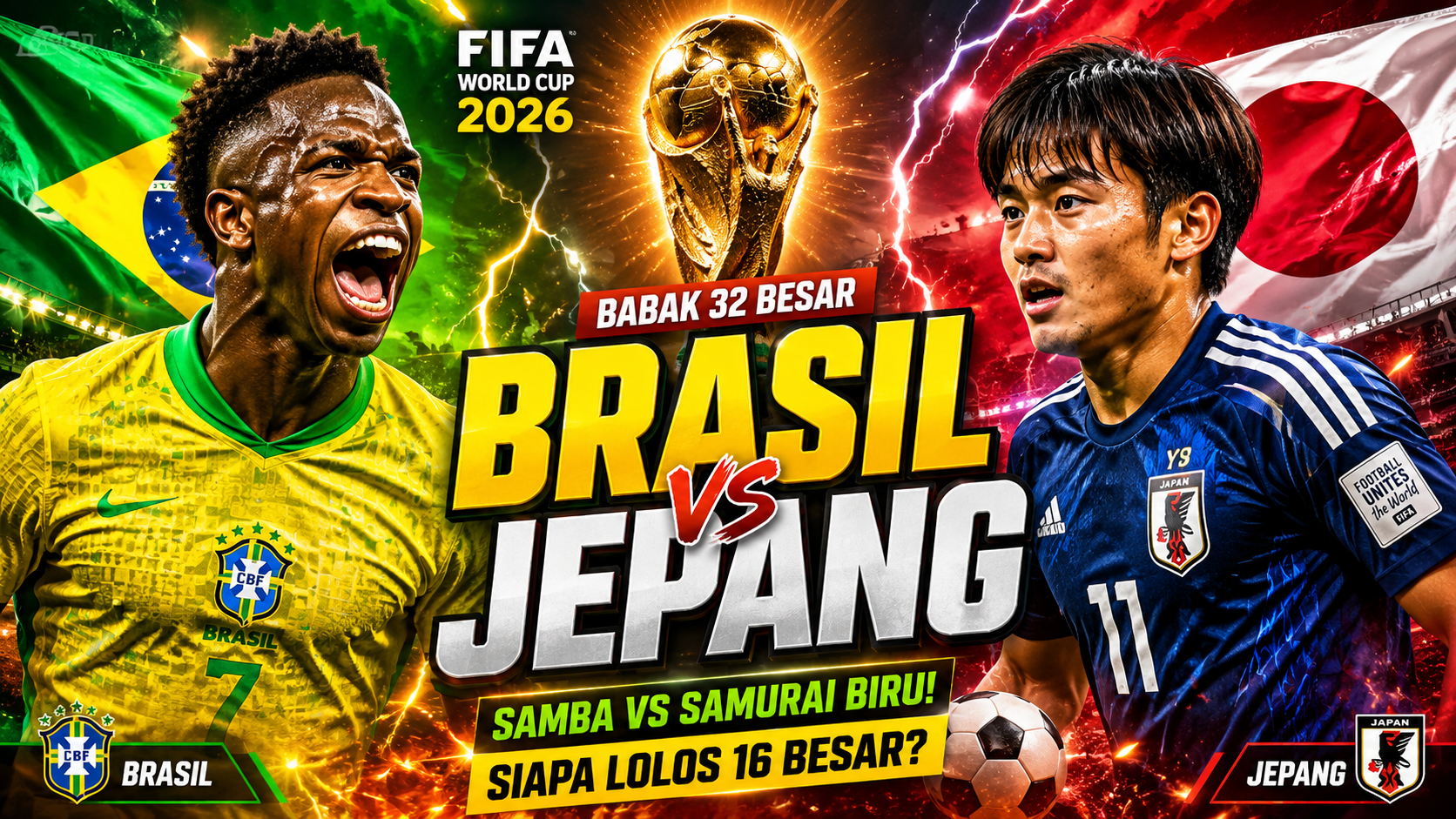 LINK LIVE STREAMING Brasil vs Jepang di Piala Dunia 2026