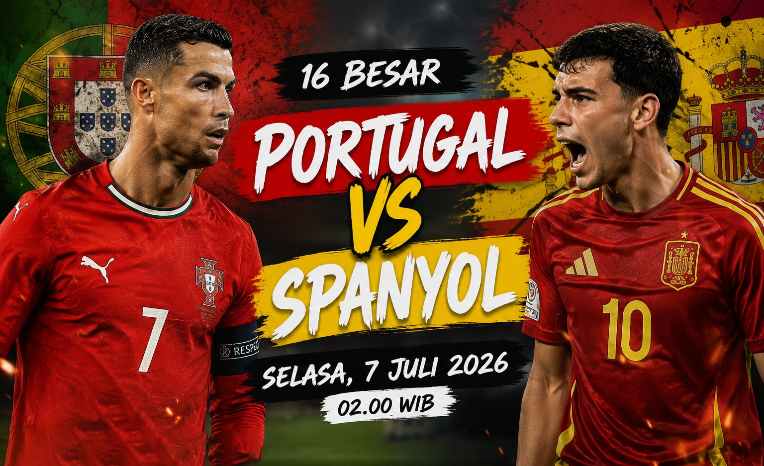Link Live Streaming Portugal vs Spanyol Duel Auto Panas di 16 Besar Piala Dunia 2026